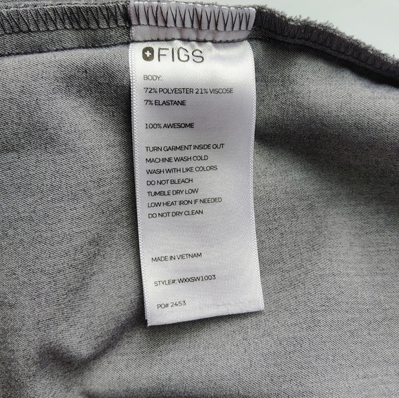 Figs Rafaela Oversized Scrub Top Women Mandarin Collar Grey Professional XL. - Picture 4 of 14